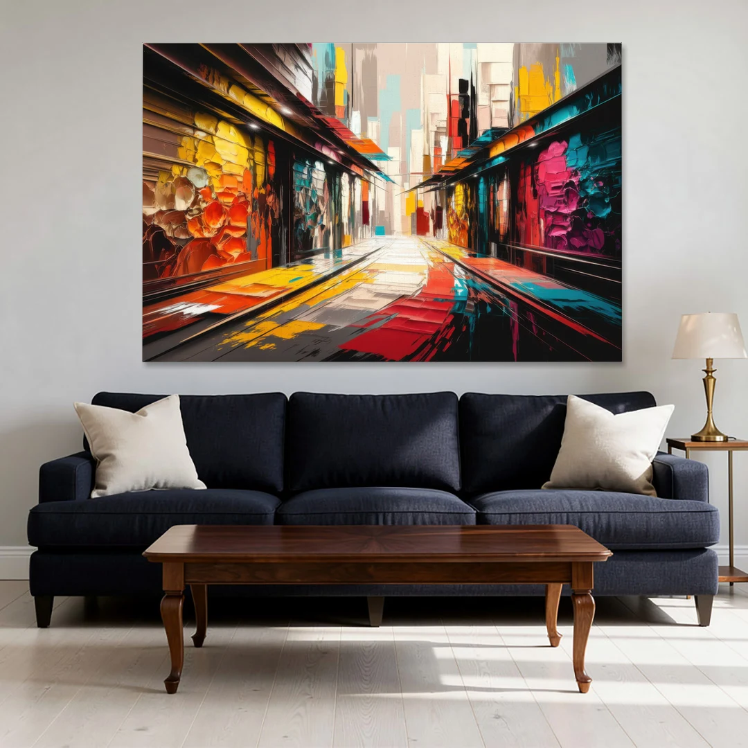 Ashland Street Art Vibes - Canvas Wall Art - Sofa - 60x40