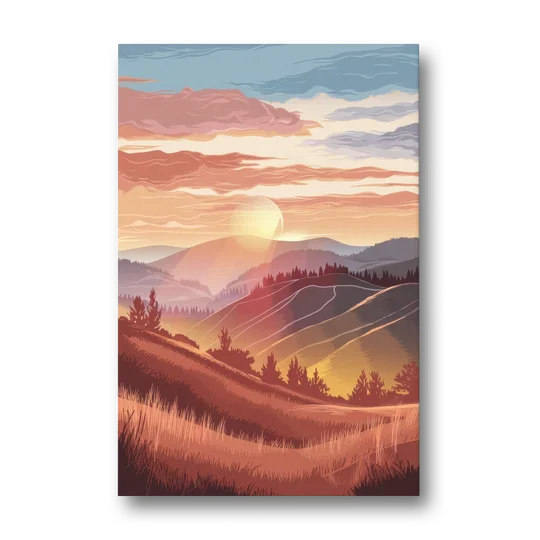 Ashland Sunrise Over Hills - Canvas Wall Art - Front