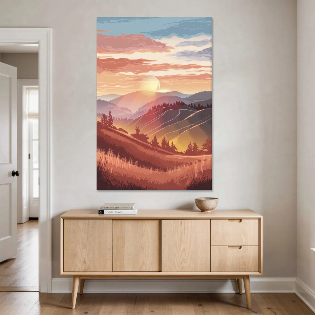 Ashland Sunrise Over Hills - Canvas Wall Art - Coffee Table - 40x60