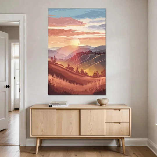 Ashland Sunrise Over Hills - Canvas Wall Art - Coffee Table - 40x60