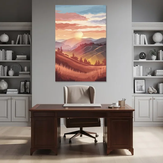 Ashland Sunrise Over Hills - Canvas Wall Art - Office - 40x60