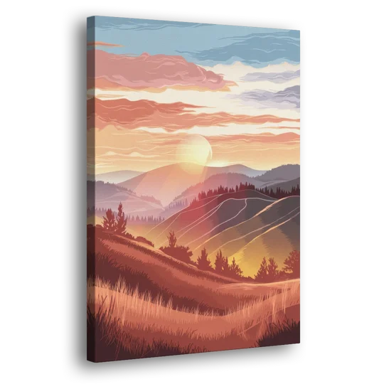 Ashland Sunrise Over Hills - Canvas Wall Art - Side