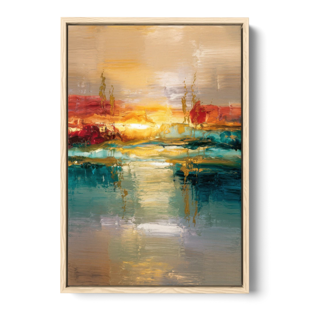 Ashland Sunset Horizon - Oak Framed Canvas Wall Art - Front