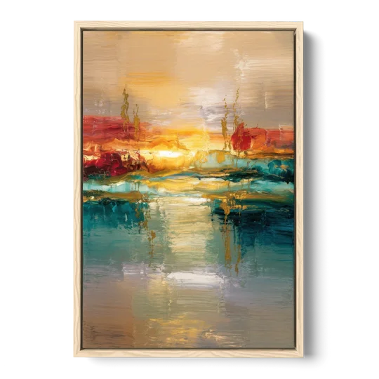 Ashland Sunset Horizon - Oak Framed Canvas Wall Art - Front