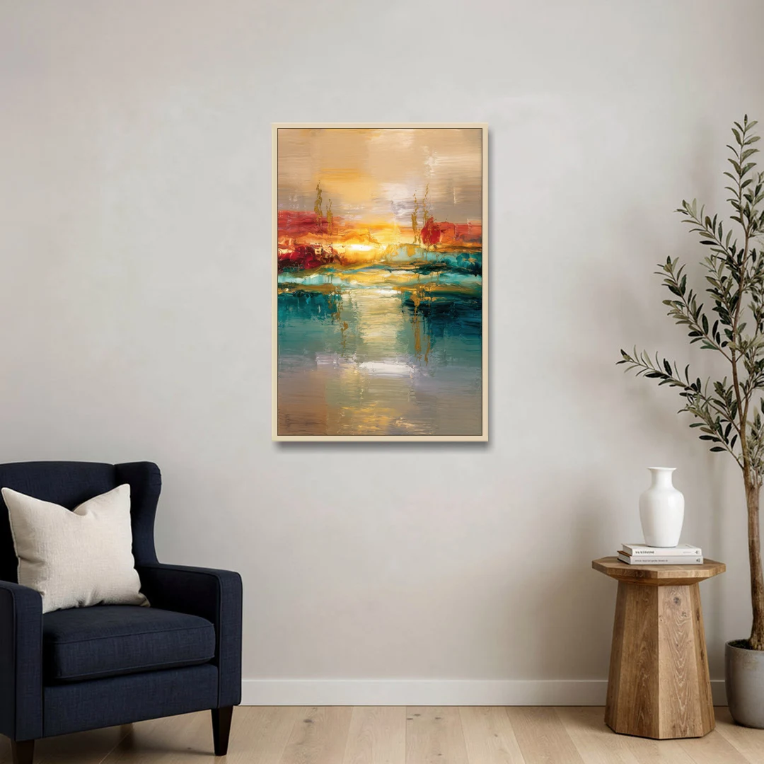 Ashland Sunset Horizon - Oak Framed Canvas Wall Art - Sofa - 24x36