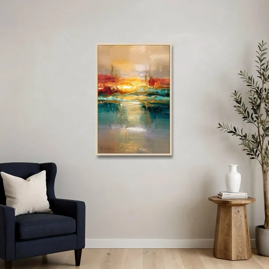 Ashland Sunset Horizon - Oak Framed Canvas Wall Art - Sofa - 24x36