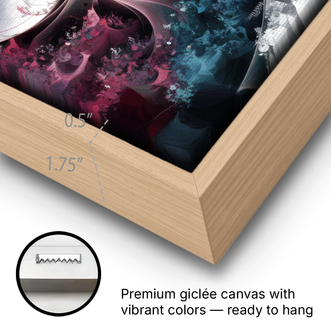 Ashland Vibrant Seasons - Oak Framed Canvas Wall Art - Gallery Wrap Corner
