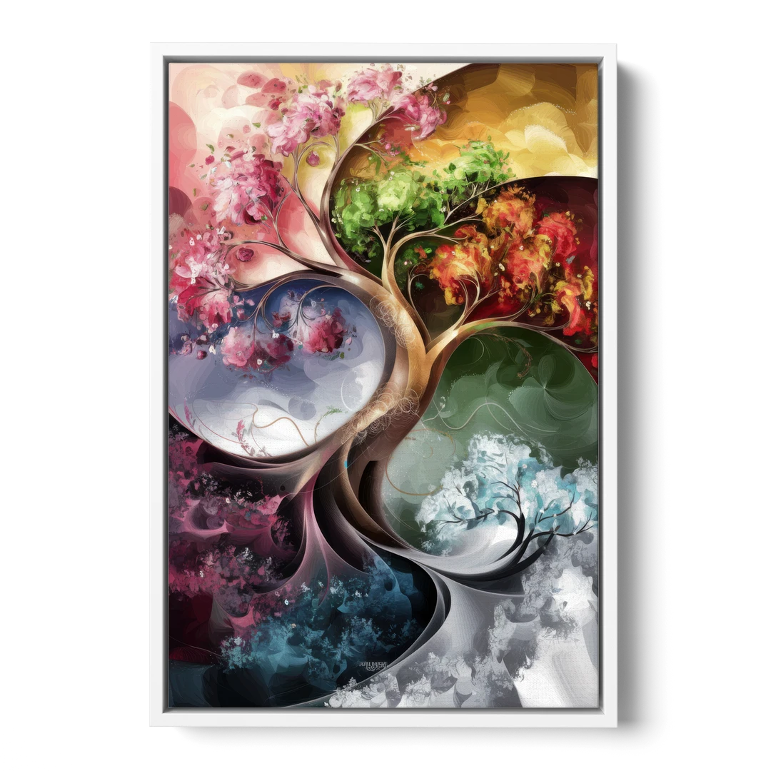 Ashland Vibrant Seasons - White Framed Canvas Wall Art - Front