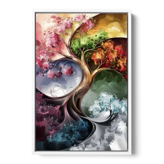 Ashland Vibrant Seasons - White Framed Canvas Wall Art - Front