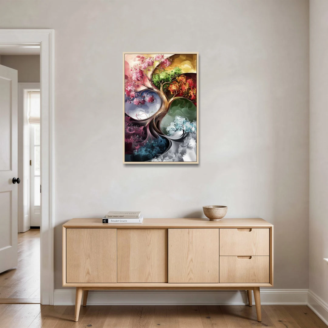 Ashland Vibrant Seasons - Oak Framed Canvas Wall Art - Coffee Table - 24x36