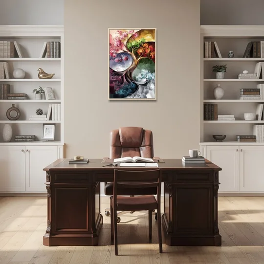 Ashland Vibrant Seasons - Oak Framed Canvas Wall Art - Office - 24x36