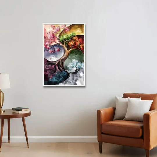 Ashland Vibrant Seasons - White Framed Canvas Wall Art - Sofa - 24x36