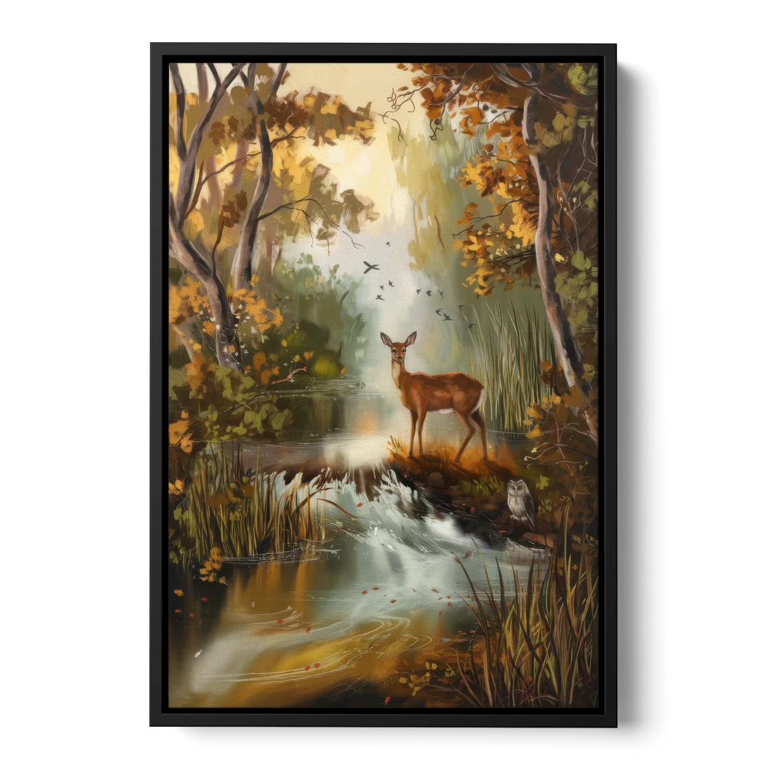 Ashland Wildlife Sanctuary - Black Framed Canvas Wall Art - Front