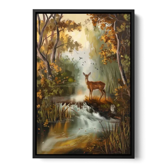 Ashland Wildlife Sanctuary - Black Framed Canvas Wall Art - Front