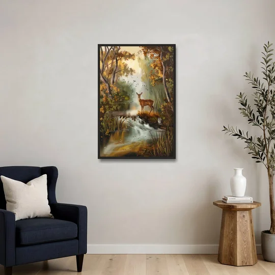 Ashland Wildlife Sanctuary - Black Framed Canvas Wall Art - Sofa - 24x36