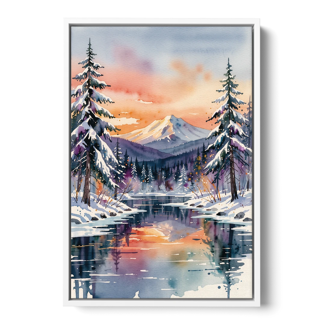 Ashland Winter Wonderland - White Framed Canvas Wall Art - Front