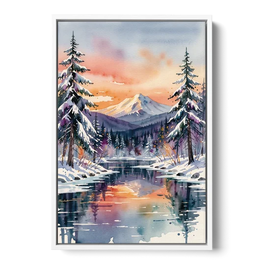 Ashland Winter Wonderland - White Framed Canvas Wall Art - Front