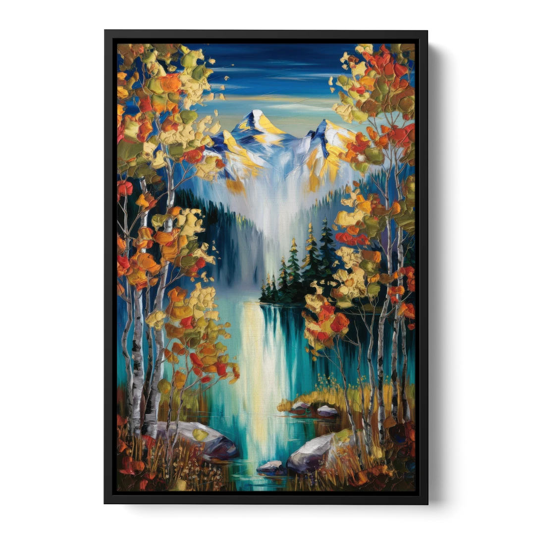 Aspen Alpine Serenity - Black Framed Canvas Wall Art - Front