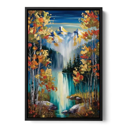 Aspen Alpine Serenity - Black Framed Canvas Wall Art - Front