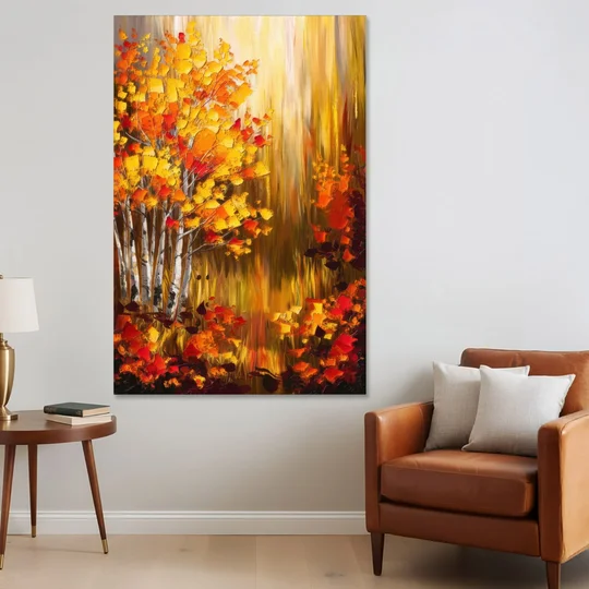 Aspen Forest in Autumn - Canvas Wall Art - Sofa - 40x60