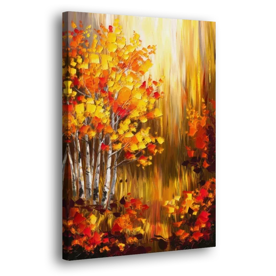Aspen Forest in Autumn - Canvas Wall Art - Side