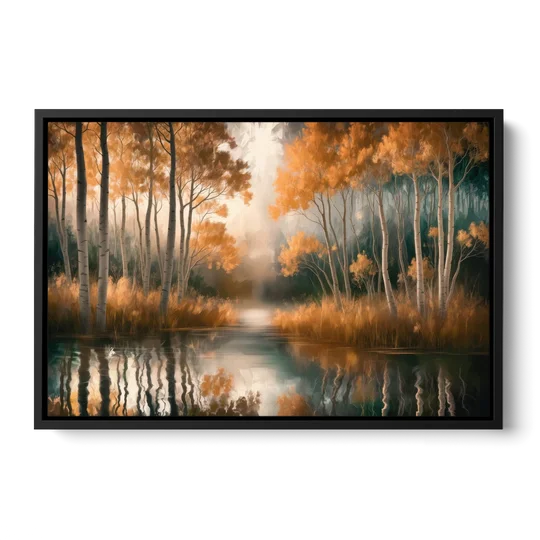Aspen Forest Reflections - Black Framed Canvas Wall Art - Front