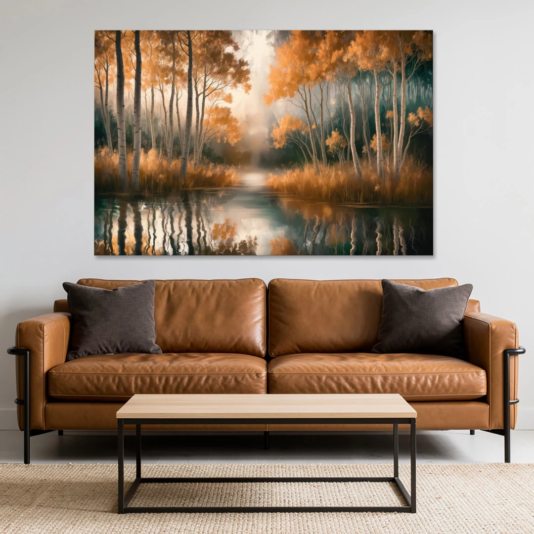 Aspen Forest Reflections - Canvas Wall Art - Sofa - 60x40