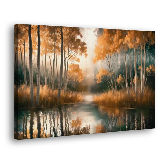 Aspen Forest Reflections - Canvas Wall Art - Side