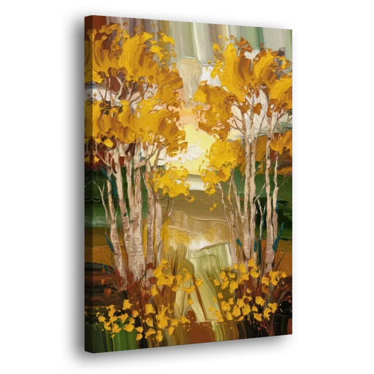 Aspen Golden Trees - Canvas Wall Art - Side