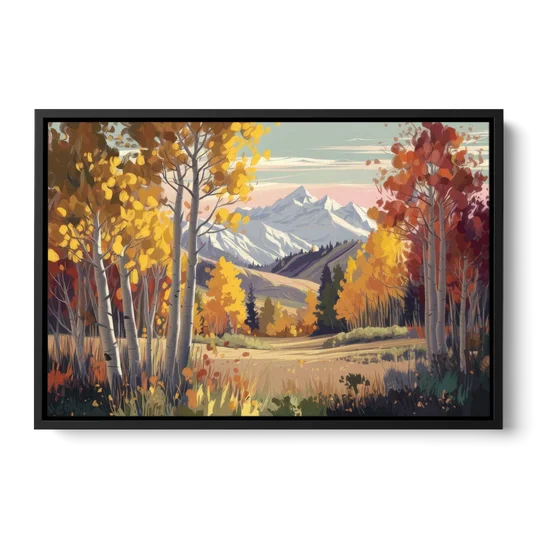 Aspen Majestic Landscape - Black Framed Canvas Wall Art - Front
