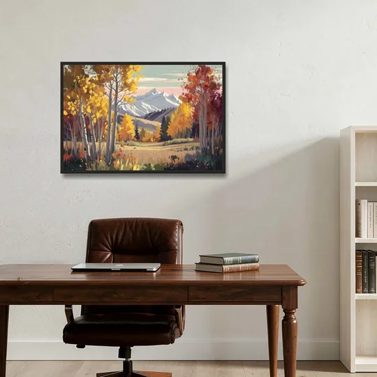 Aspen Majestic Landscape - Black Framed Canvas Wall Art - Office - 36x24