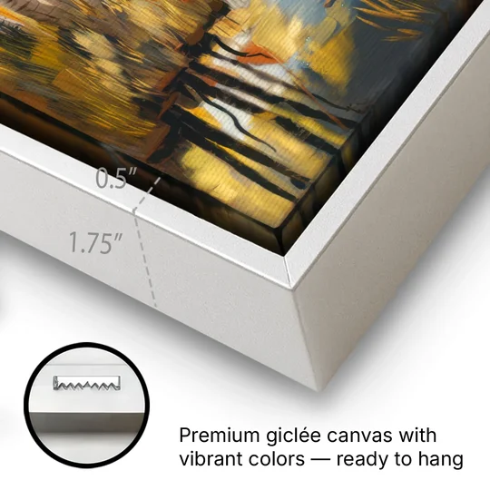 Aspen Nature Escape - White Framed Canvas Wall Art - Gallery Wrap Corner