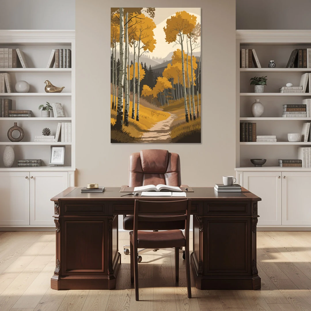 Aspen Rustic Charm - Canvas Wall Art - Office - 40x60