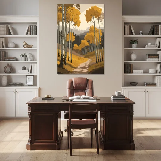 Aspen Rustic Charm - Canvas Wall Art - Office - 40x60
