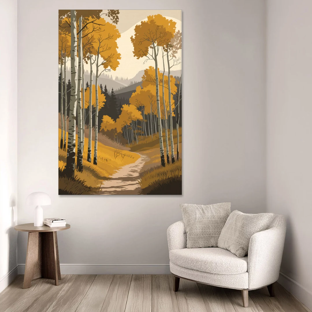 Aspen Rustic Charm - Canvas Wall Art - Sofa - 40x60