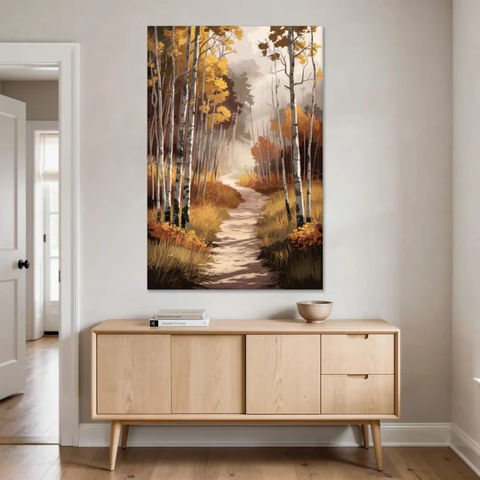 Aspen Serene Forest Path - Canvas Wall Art - Coffee Table - 40x60