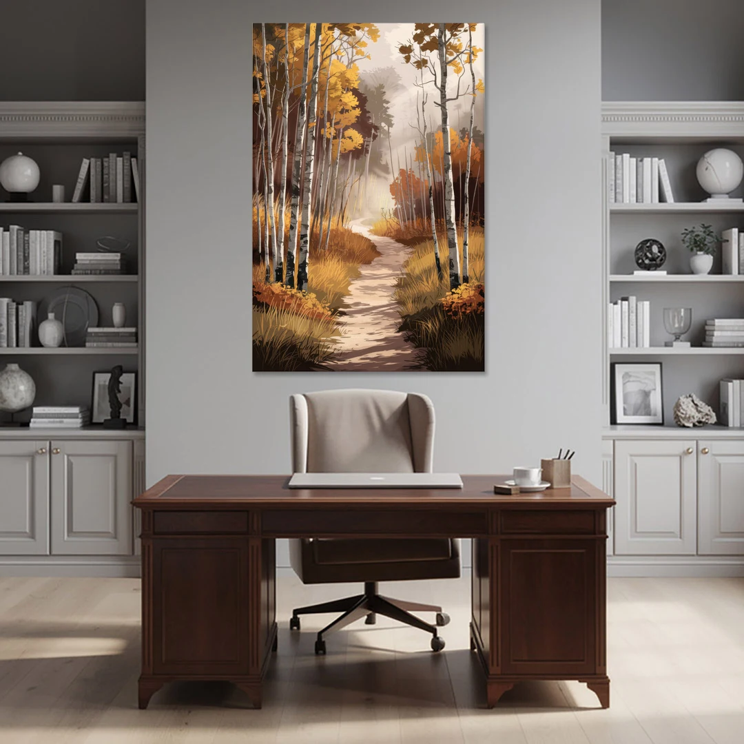 Aspen Serene Forest Path - Canvas Wall Art - Office - 40x60