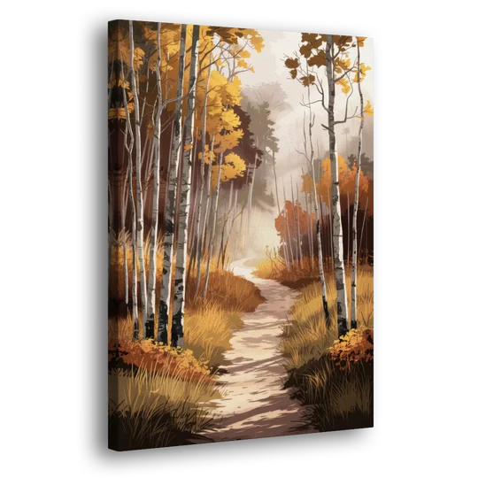 Aspen Serene Forest Path - Canvas Wall Art - Side