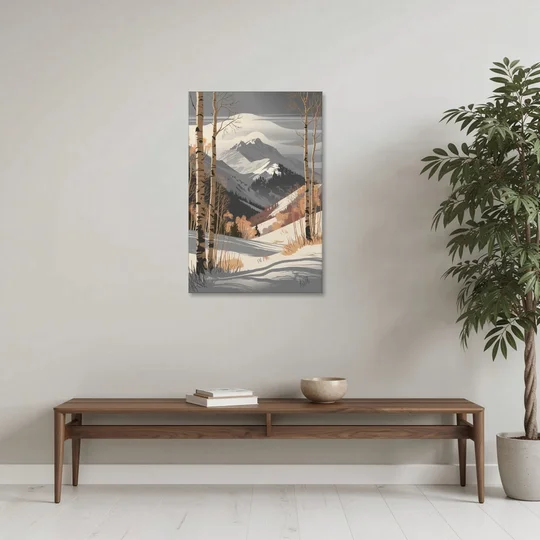 Aspen Snowy Peaks - Canvas Wall Art - Coffee Table - 24x36