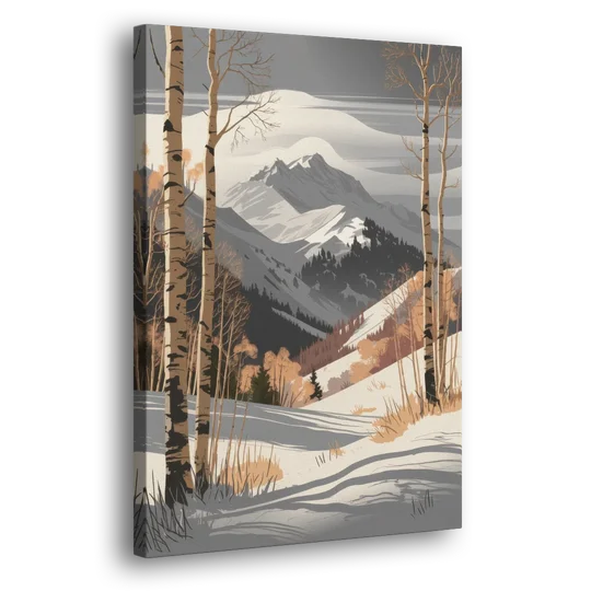 Aspen Snowy Peaks - Canvas Wall Art - Side