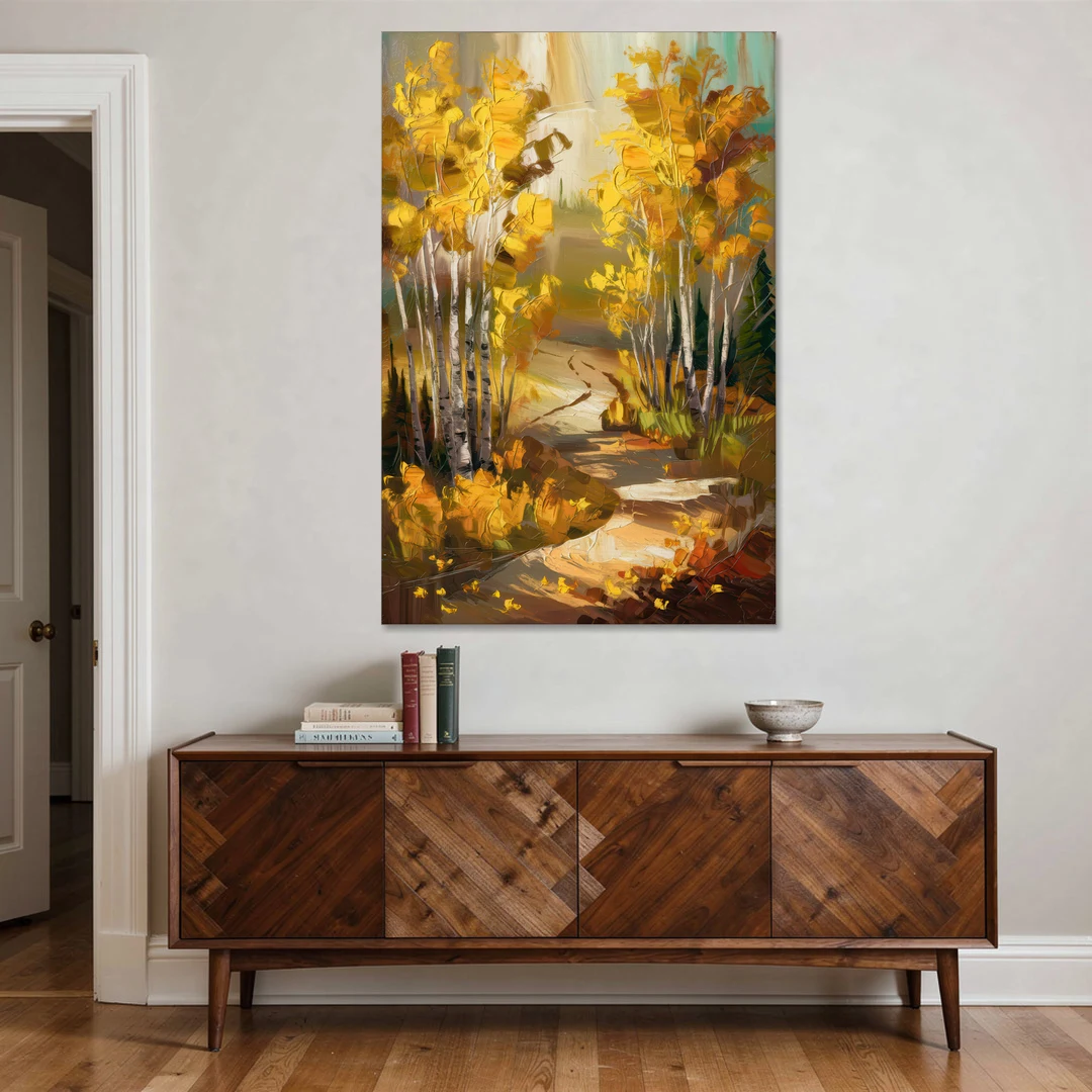 Aspen Trail Through the Trees - Canvas Wall Art - Coffee Table - 40x60