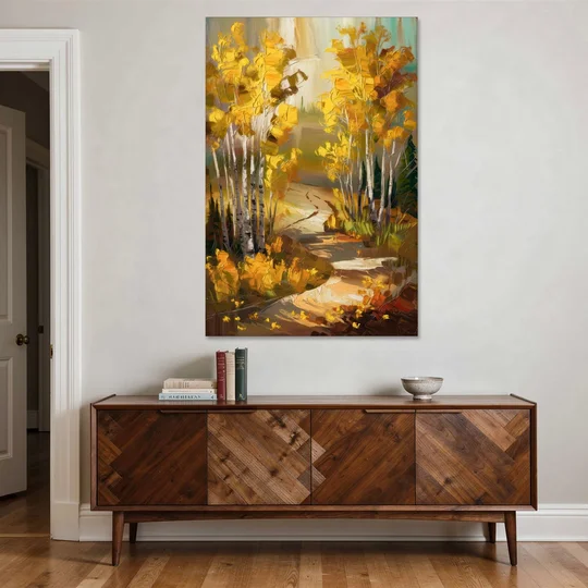 Aspen Trail Through the Trees - Canvas Wall Art - Coffee Table - 40x60
