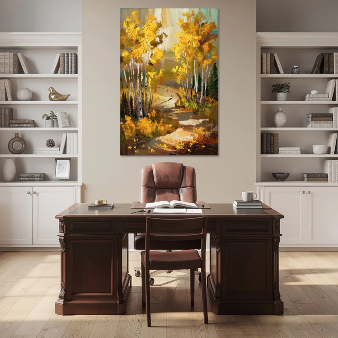 Aspen Trail Through the Trees - Canvas Wall Art - Office - 40x60