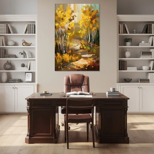 Aspen Trail Through the Trees - Canvas Wall Art - Office - 40x60