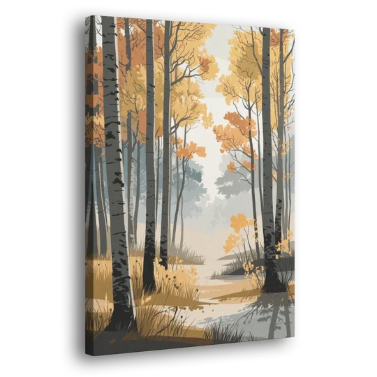 Aspen Tranquil Woodland - Canvas Wall Art - Side