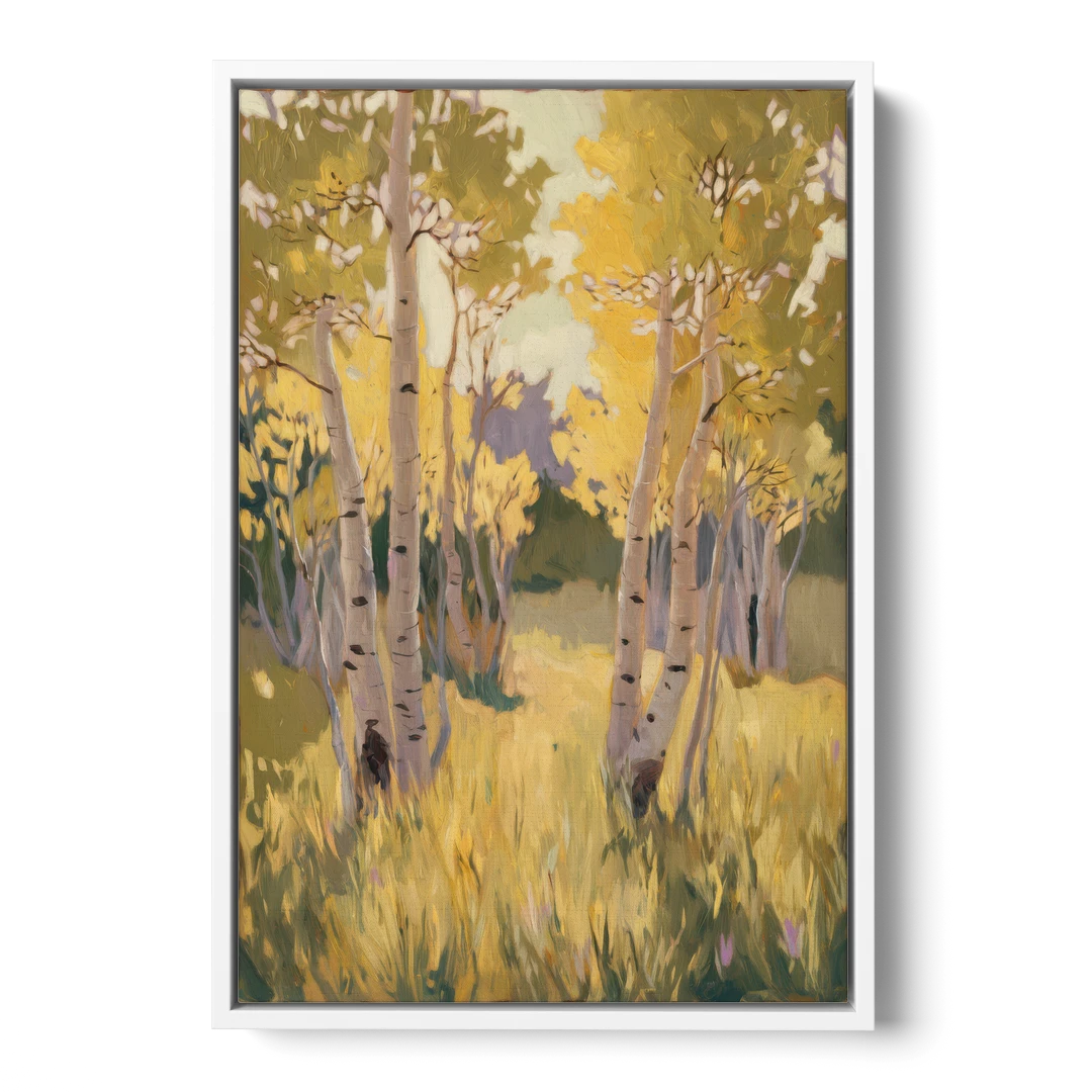 Aspen Tranquility - White Framed Canvas Wall Art - Front