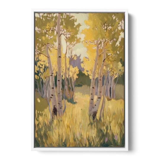 Aspen Tranquility - White Framed Canvas Wall Art - Front