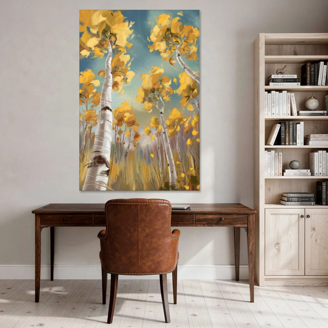 Aspen Tree Canopy - Canvas Wall Art - Office - 40x60
