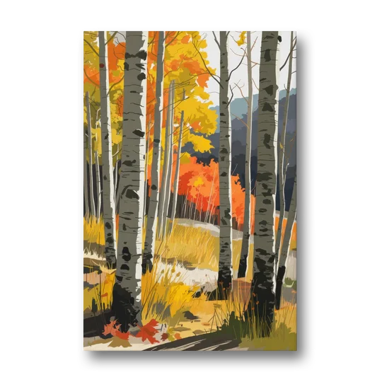 Aspen Vibrant Fall Colors - Canvas Wall Art - Front