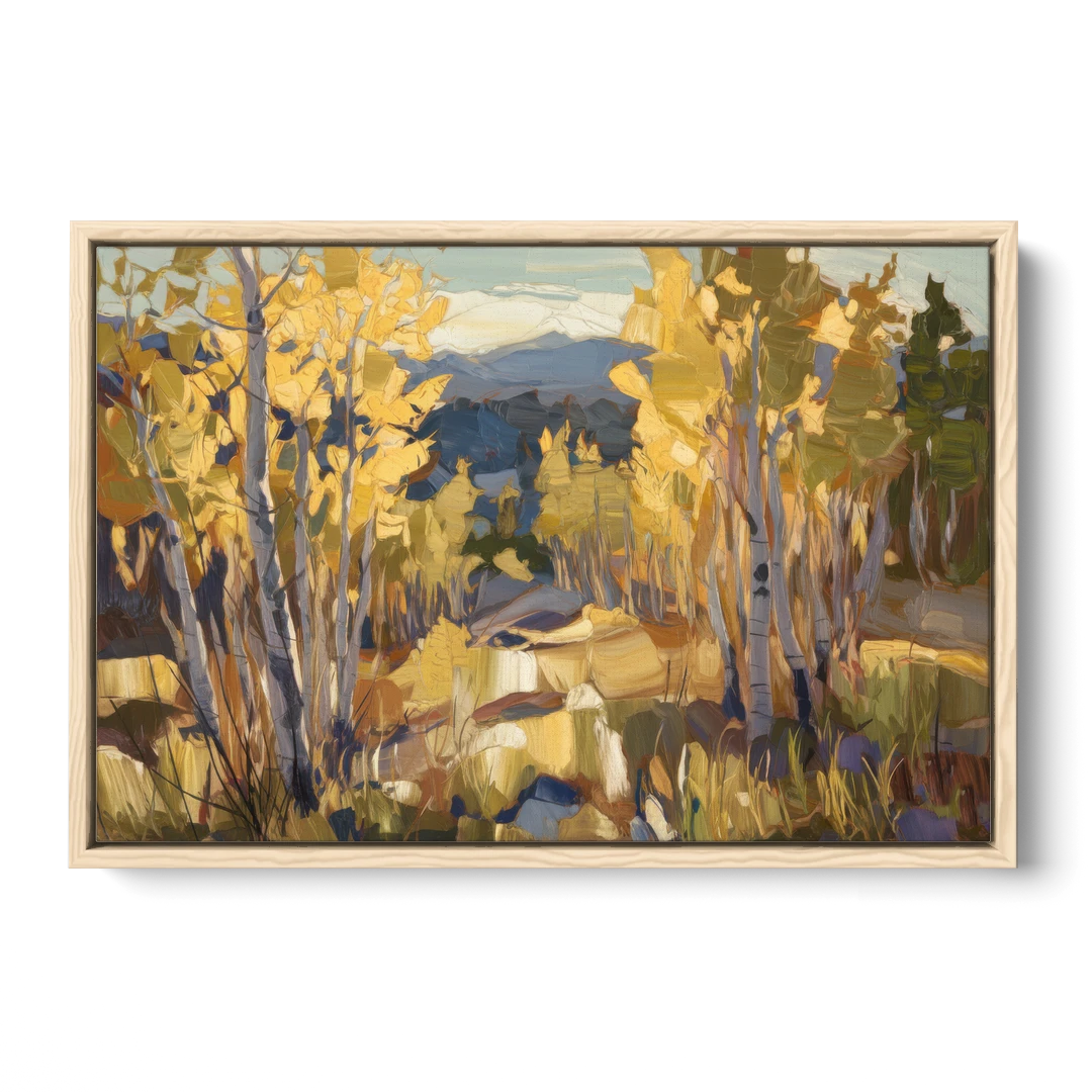 Aspen Wilderness Beauty - Oak Framed Canvas Wall Art - Front